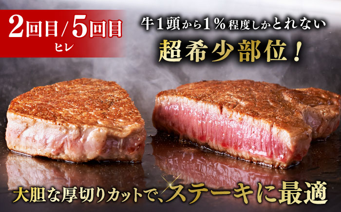 【全6回定期便】博多和牛 食べ比べ ステーキ 定期便 ( サーロイン /  ヒレ /  シャトーブリアン ) 《築上町》【久田精肉店】 肉 和牛 牛 精肉 [ABCL143]