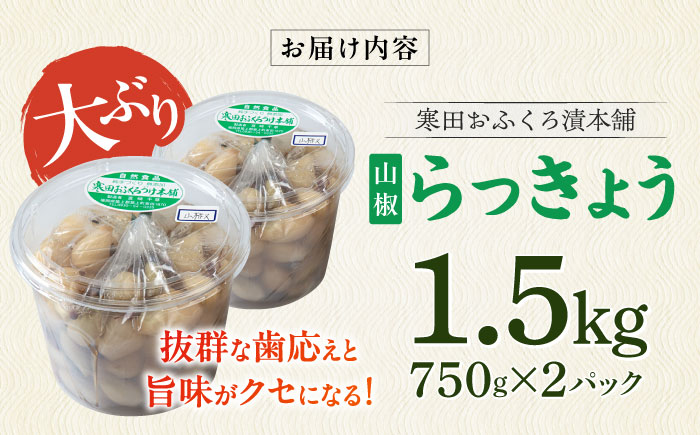 【8月発送予約】らっきょう 1.5kg（山椒）　《築上町》【寒田おふくろ漬本舗】 [ABDO004]