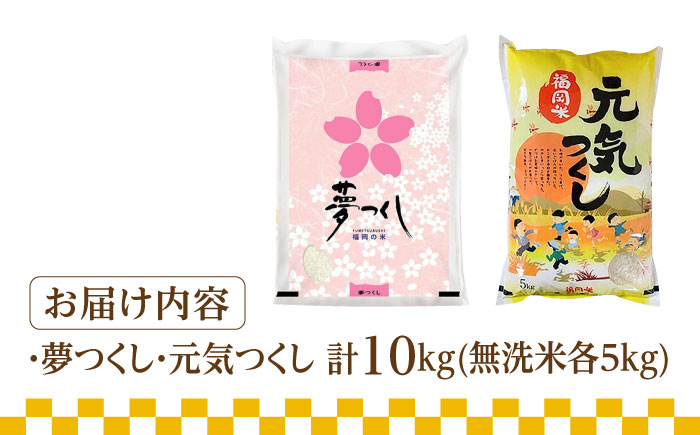 【令和5年産】福岡県産米食べ比べ「夢つくし」と「元気つくし」セット  無洗米  計10kg《築上町》【株式会社ゼロプラス】 [ABDD014] 21000円 2万1千円