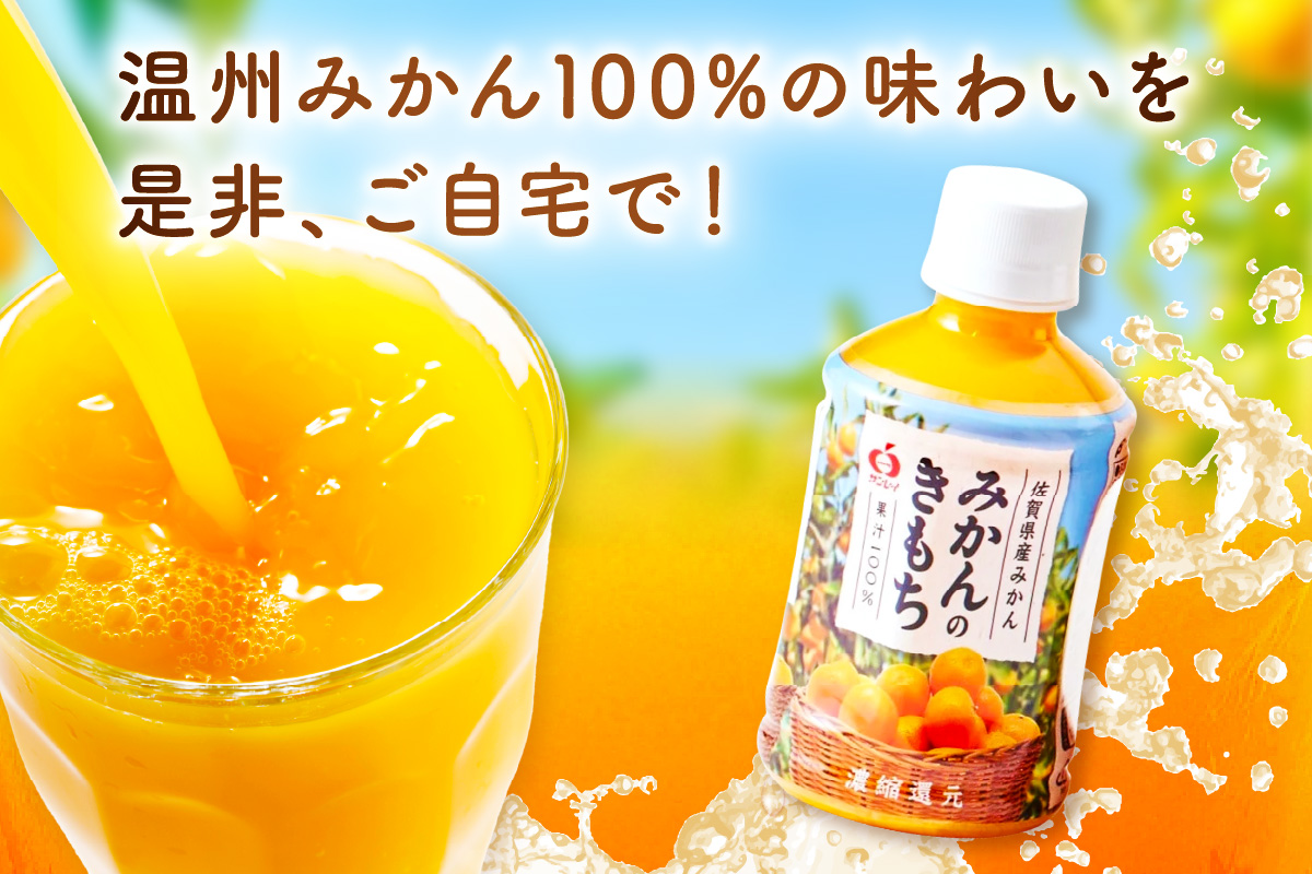 【佐賀県産温州みかん100%使用】 みかんジュース みかんのきもち 1箱（280ml×24本） A038