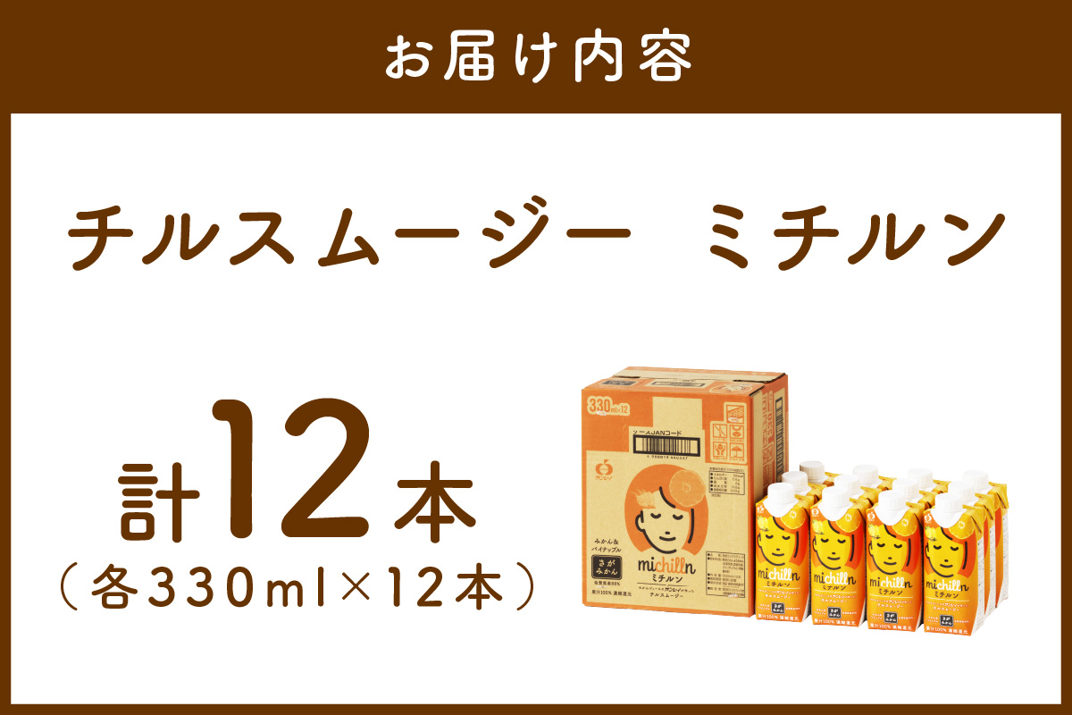 【佐賀県産温州みかん使用】 果汁 ミックスジュース　ミチルン　330ml×12本 A043