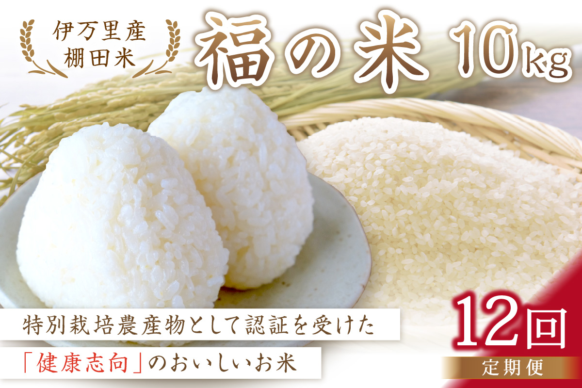 【10月から順次発送】 令和6年産 特別栽培 棚田米「福の米」 10kg×12回 （定期便） B677