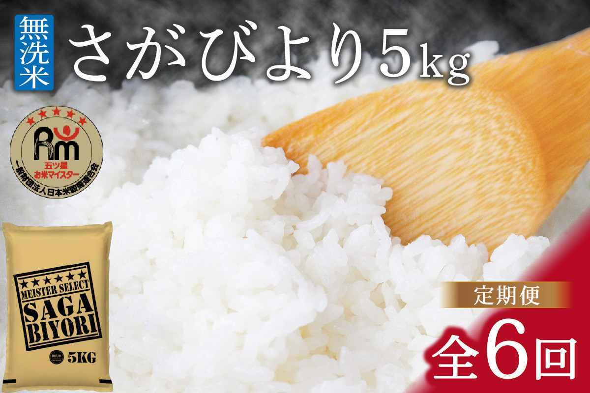 【11月から順次発送】 令和6年産 【定期便】《無洗米》さがびより ５kg×６回B703