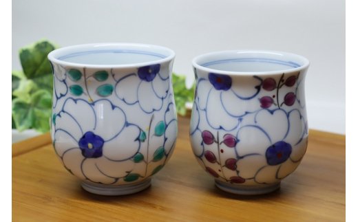 【伊万里焼】花小路睦セット 茶碗 湯飲み H598