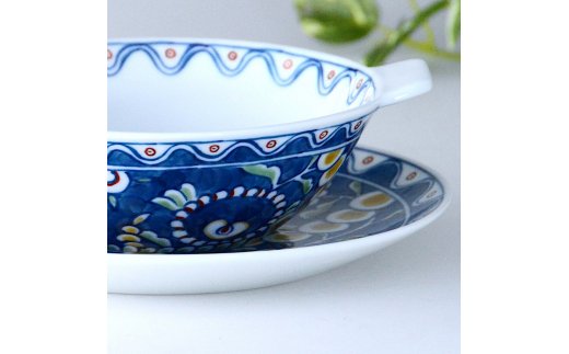 【伊万里焼】トルコ風スープ碗皿フルーツ皿【アトリエまりゑ】 H930