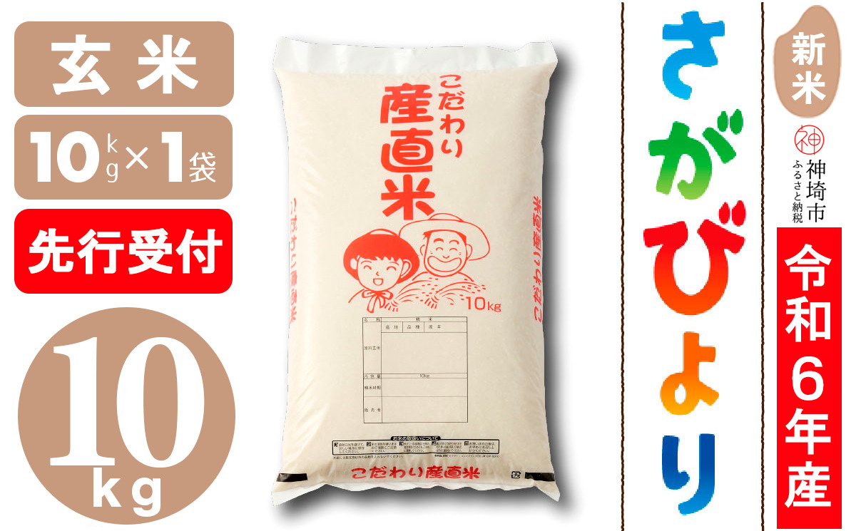 【令和6年産 新米先行受付】さがびより 玄米 10kg【米 お米 コメ 玄米 10kg おいしい ランキング 人気 国産 ブランド 地元農家】(H061274)