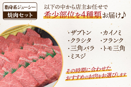 佐賀牛 希少部位 焼肉4点盛り合わせ【脂身系ジューシー】 800g （200gx4種） A5 A4【希少 国産和牛 牛肉 肉 牛 焼肉】(H085144)