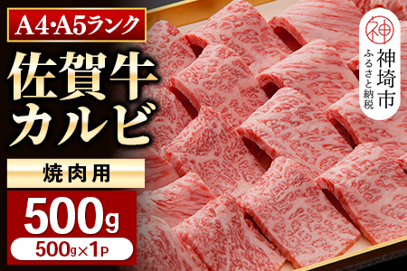 【佐賀牛】カルビ焼肉用500g 【グルメ プレゼント ギフト 肉 牛肉 ブランド牛 国産 和牛】(H081107)