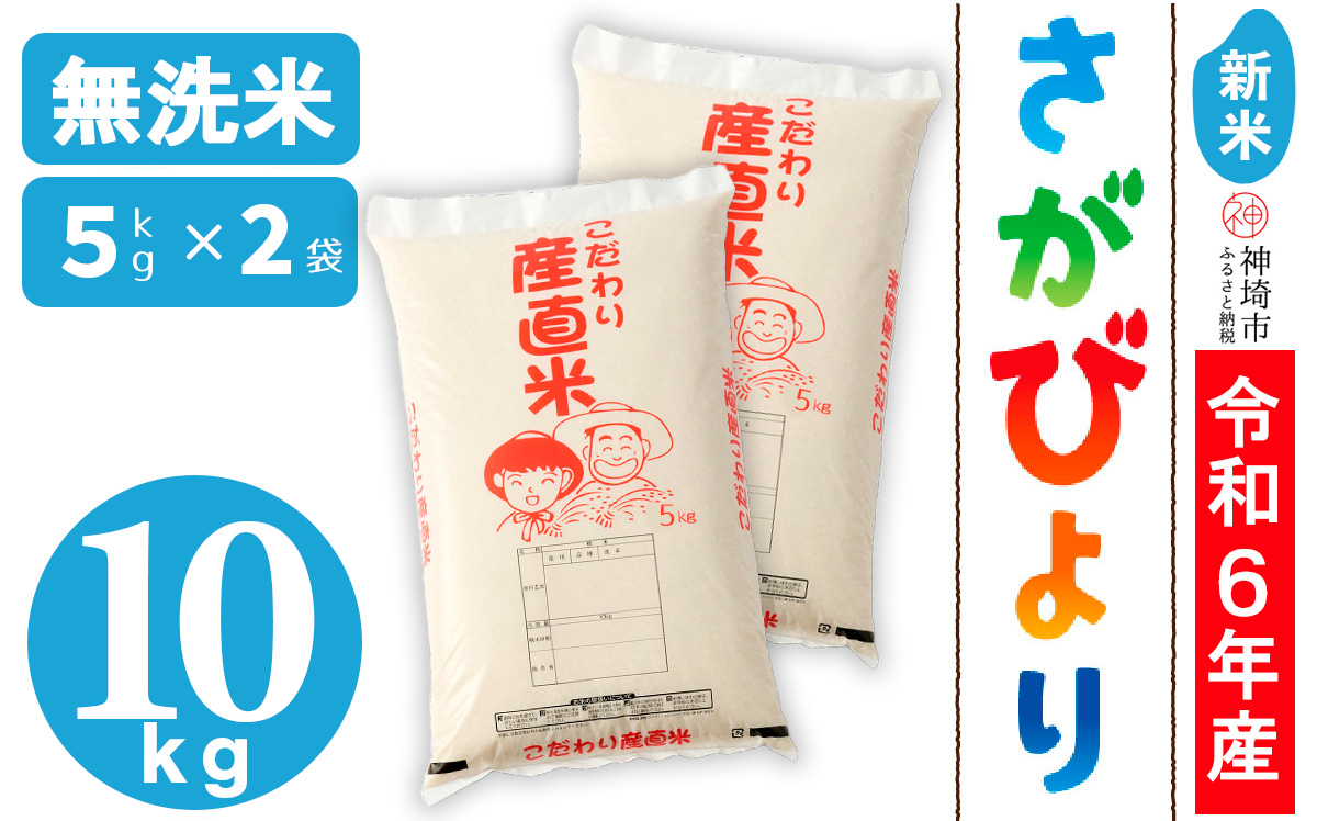 【令和6年産 新米】さがびより 無洗米 5kg×2【米 お米 コメ 無洗米 おいしい ランキング 人気 国産 ブランド お得 地元農家】(H061318)