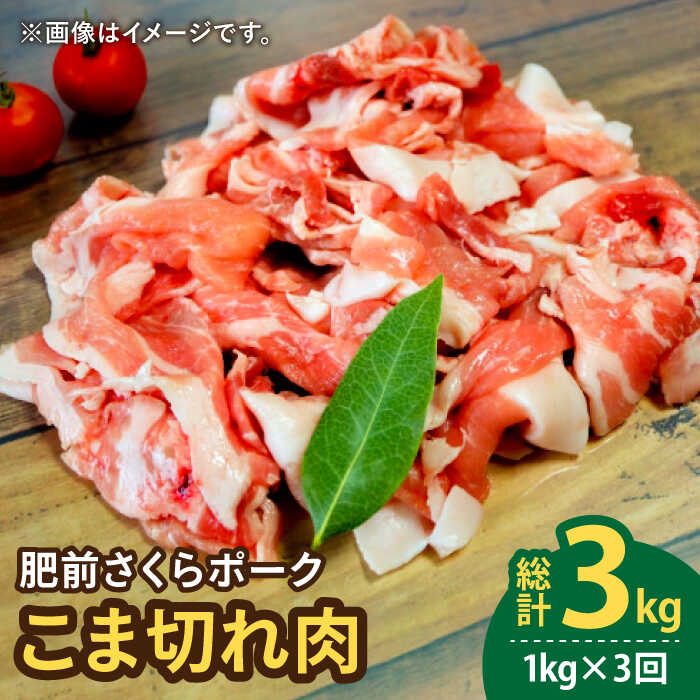 【3回定期便】＜毎日のお料理に便利に使える♪＞肥前さくらポーク こま切れ 1kg （500g × 2パック） 佐賀県産 国産豚肉 小間 小分け 吉野ヶ里町/アスタラビスタ [FAM029]