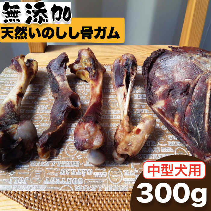 ＜中型犬用＞無添加・天然いのしし骨ガム300g（肩甲骨もしくは橈骨） 吉野ヶ里町/まちづくり会株式会社 [FBK044]