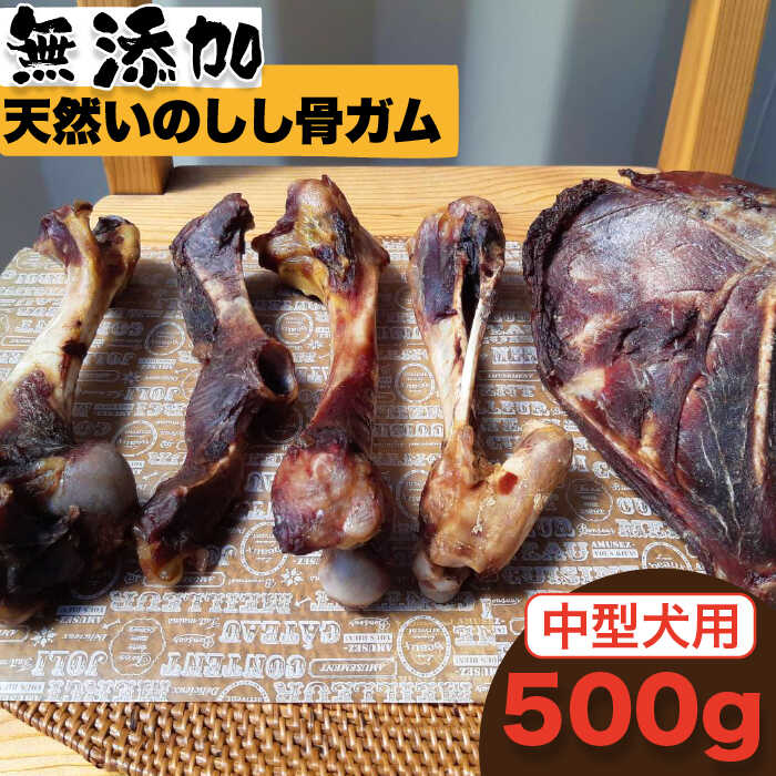 ＜中型犬用＞無添加・天然いのしし骨ガム500g（肩甲骨もしくは橈骨） 吉野ヶ里町/まちづくり会株式会社 [FBK045]