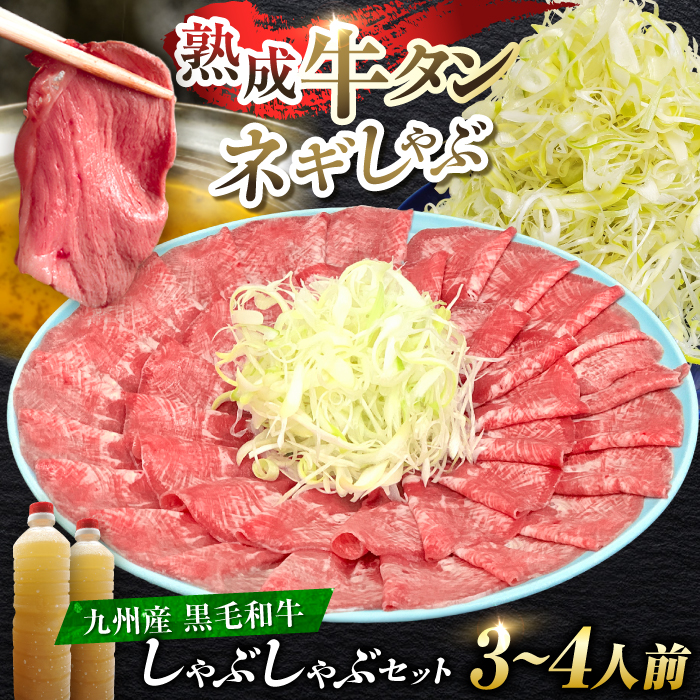 九州産 黒毛和牛 牛タンしゃぶしゃぶセット 500g 吉野ヶ里町/やきとり紋次郎 [FCJ071]