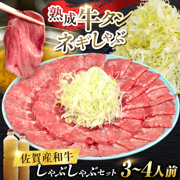 佐賀県産和牛 牛タンしゃぶしゃぶセット 500g 吉野ヶ里町/やきとり紋次郎 [FCJ058]