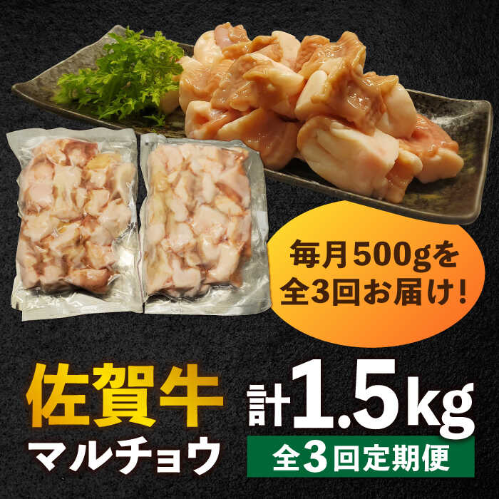 【全3回定期便】 【脂が甘くてぷりっぷり！】佐賀牛ホルモン 焼肉用 小腸 計1.5kg（250g/袋）味付けなし 吉野ヶ里町/やきとり紋次郎 [FCJ091]