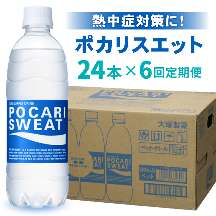 【熱中症対策】＜6回定期便＞500ml 1箱（24本）×6回 ポカリスエット【大塚製薬】 [FBD007]