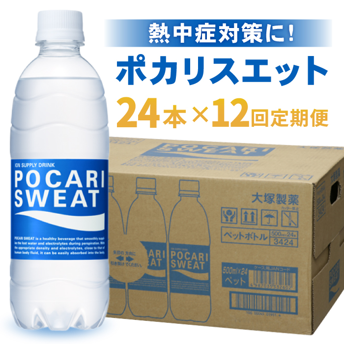 【熱中症対策】＜12回定期便＞500ml 1箱（24本）×12回 ポカリスエット【大塚製薬】 [FBD008]