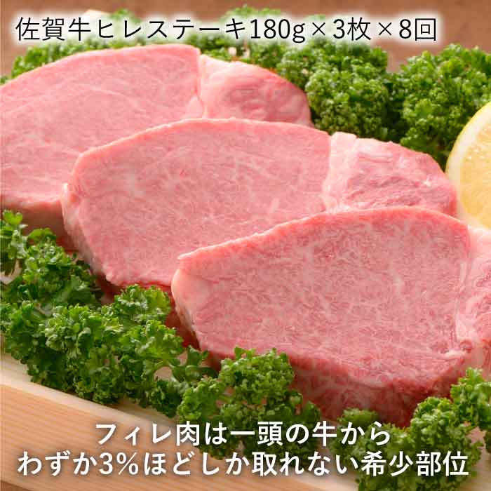 【全8回定期便】受賞歴多数！老舗精肉店の佐賀牛ヒレステーキ＆ロースステーキ 総計9.12kg [FBX022]