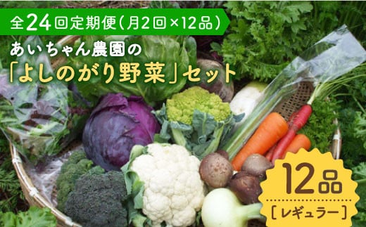 【12品 / 24回定期便】農薬に頼らない！カラダにやさしい「よしのがり野菜」セット（レギュラー）【吉野ヶ里あいちゃん農園】 [FAA007]