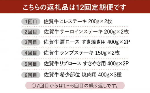 【最高級の佐賀牛贅沢コース！】 A4 A5 佐賀牛12回定期便＜総量7.8kg！＞シルバーコース 合計7,800g【ミートフーズ華松】 [FAY039]