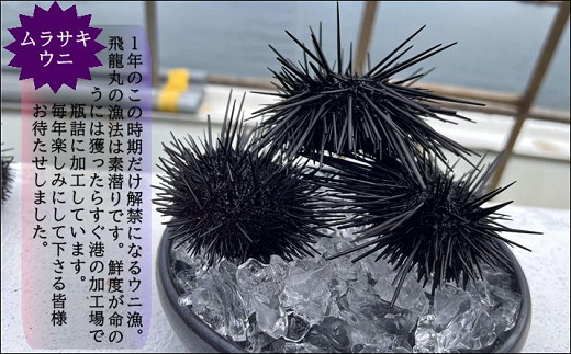 【B5-034】飛龍丸漁師直伝　ムラサキウニ　ミョウバン不使用　瓶入り60g×2本