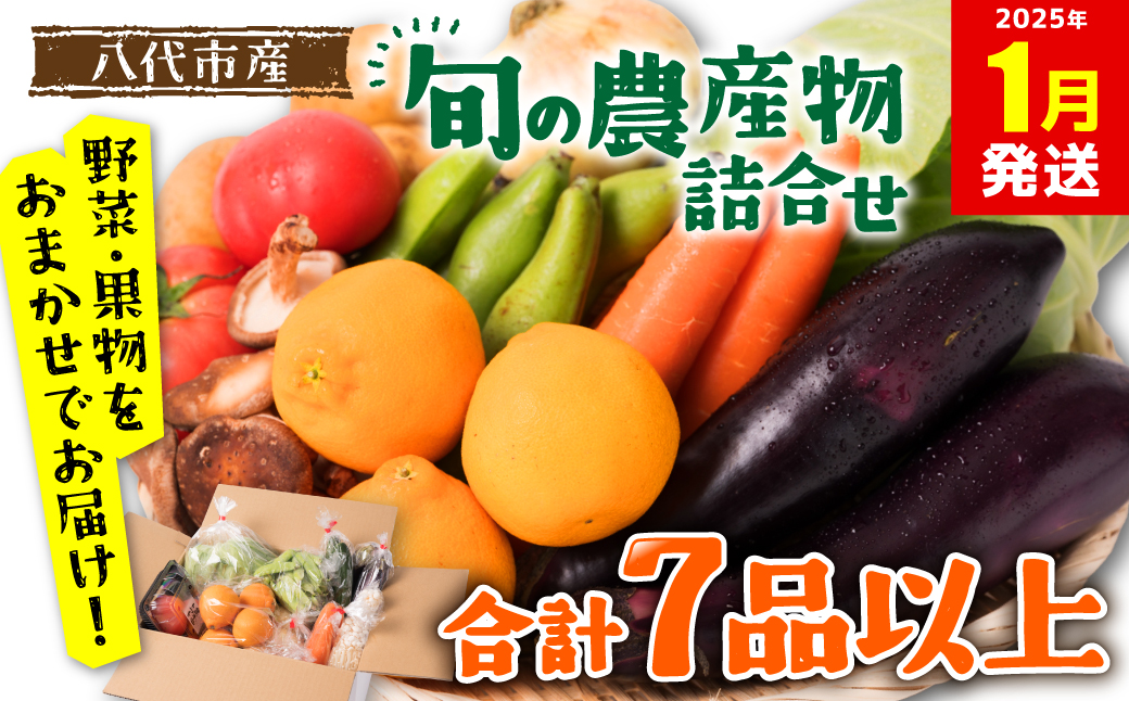 【2025年1月発送】八代市産 旬の農産物詰合せ 復興 福袋 7品以上 野菜 果物 東陽地区