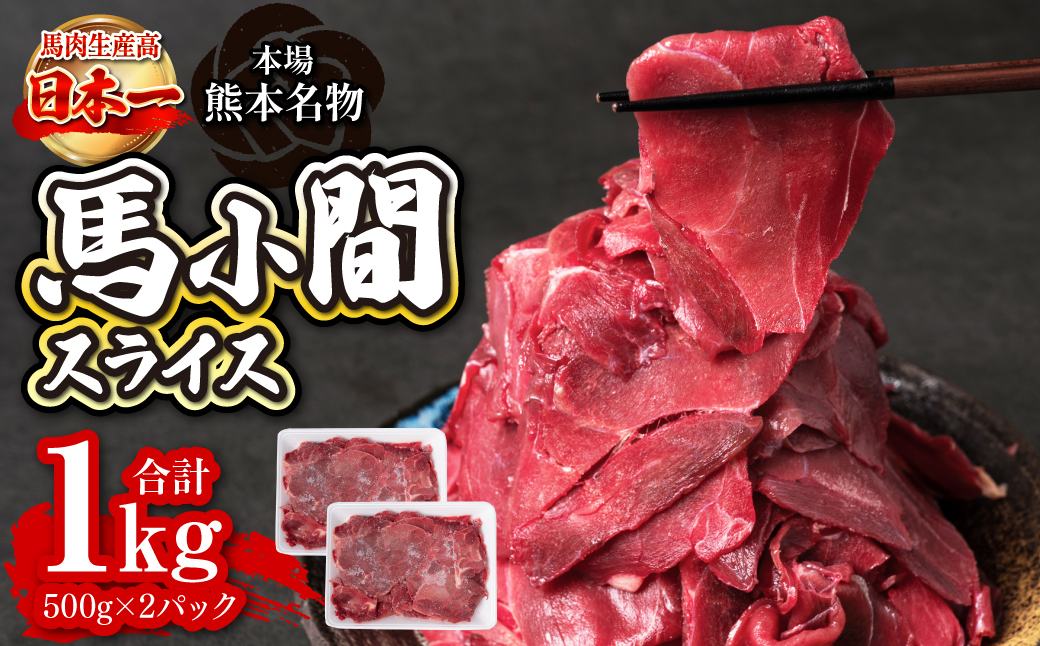 馬小間スライス 1kg (500g×2) ジビエ 馬肉 赤身 低カロリー 高タンパク