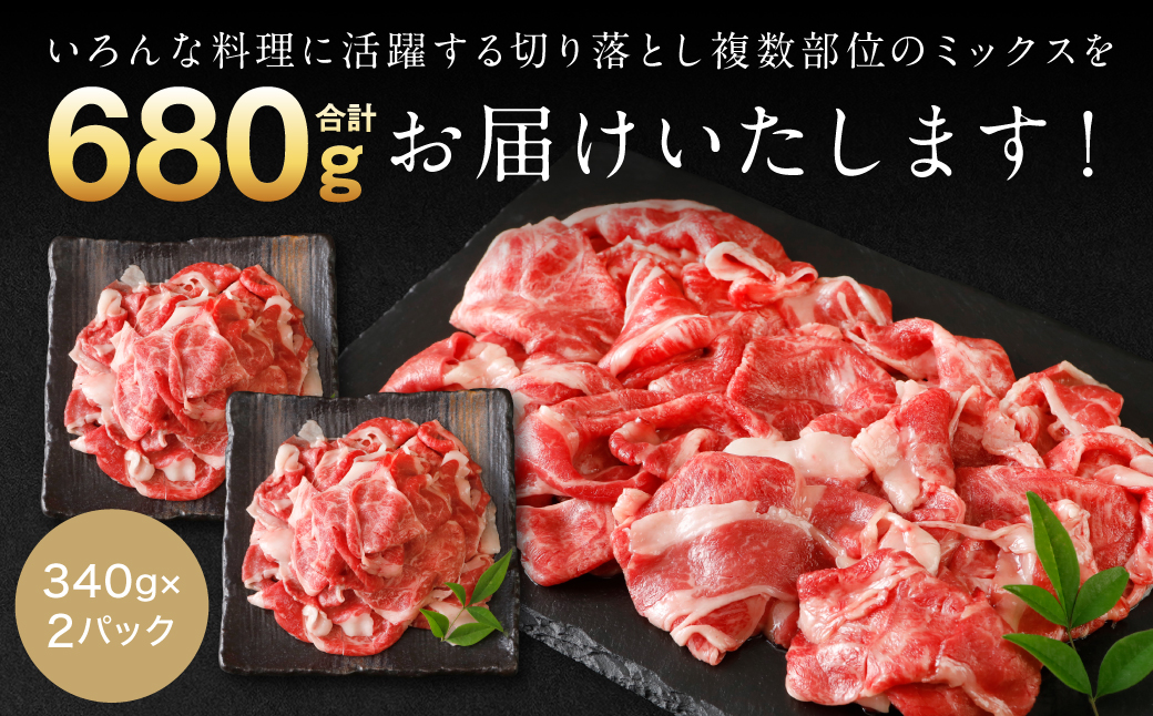 【訳あり】 くまもと黒毛和牛 切り落とし 680g 毎月数量限定 ミックス 牛肉