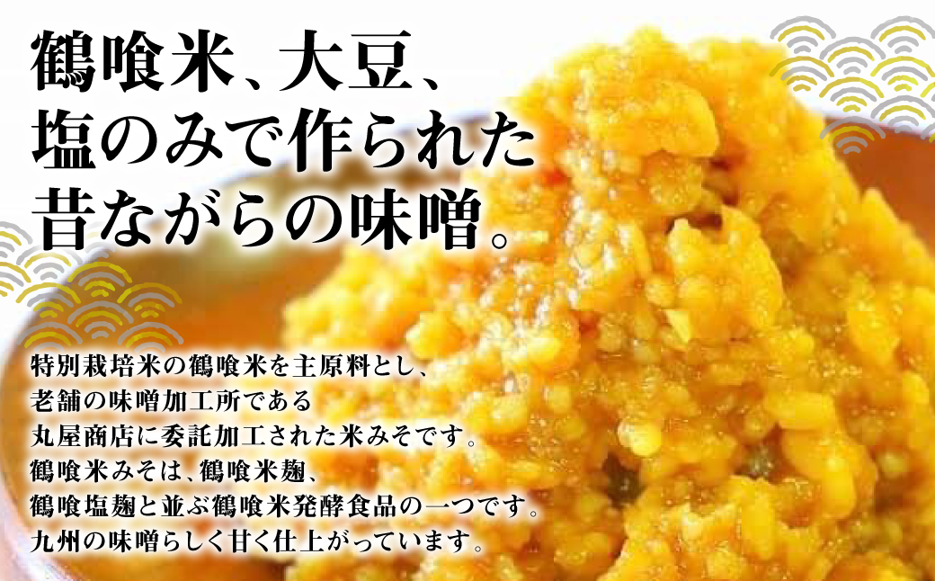 鶴喰米みそ (1kg×1袋 合計1kg) 熊本県 八代市産 味噌
