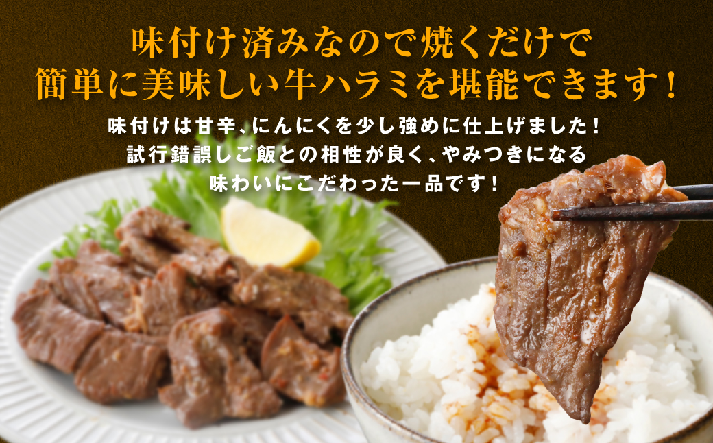 【訳あり】タレ漬け 牛ハラミ 1.5kg（300g x 5p） 醤油ベース 焼肉用