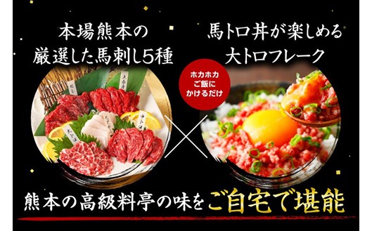 熊本馬刺し 寿セット 800g 馬刺し 上赤身 霜降り 中トロ 大トロ 馬ヒレ たてがみ 大トロフレーク 熊本 専用醤油 たれ付き 肉 馬肉 馬 生食用 肉刺し 熊本肥育 冷凍 小分け 個包装 贈答用 お祝い ギフト お取り寄せ 阿蘇 南小国町 送料無料