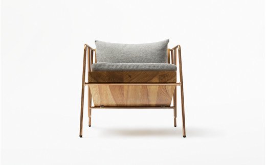 【FIL】ラウンジチェア MASS Series Lounge Chair -Natural Wood & Copper Frame-