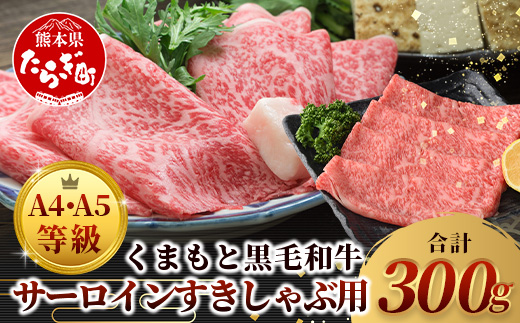 ★厳選部位【A4〜 A5等級】くまもと黒毛和牛サーロイン ≪ しゃぶしゃぶ すき焼き用 300ｇ≫ ブランド 牛肉 肉 サーロイン すきやき スキヤキ ご馳走 ご褒美 和牛 国産 熊本県 上級 上質 106-0504