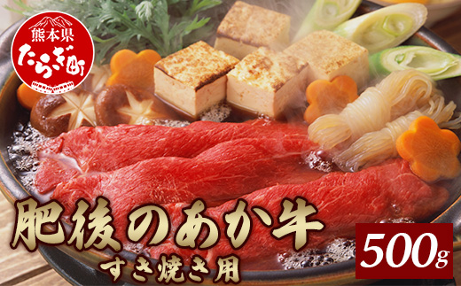 【定期便6回】熊本県産 和牛 肥後のあか牛 すきやき用 500g ×6回 計3kg 定期便 牛肉 すき焼き 冷凍 030-0381