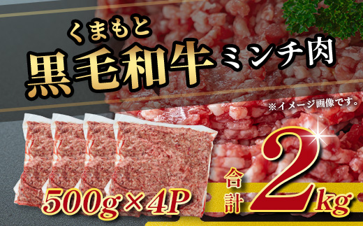 【大容量】熊本県産 黒毛和牛 ミンチ 2kg ( 500g ×4 ) 本場 熊本県 黒毛 和牛 ブランド 牛 肉 上質 くまもと 113-0505