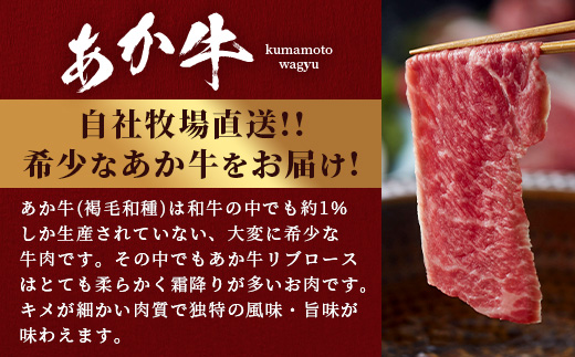 熊本県産 あか牛 【 リブロース スライス 400g 】 赤身 牛肉 熊本 あか牛 ヘルシー あか牛 牛肉 肉 熊本産 国産 和牛 046-0627