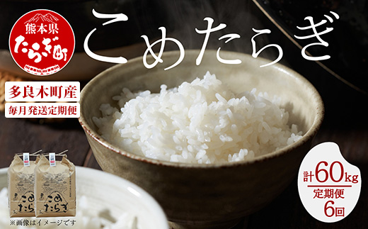 【R6年 新米 定期便全6回】毎月配送 多良木町産 受賞 米 こめたらぎ にこまる 10kg × 6ヶ月 合計60kg 白米 精米 熊本県 多良木町 自然 豊か グランプリ お米 米 農家 多良木のびる 044-0584-a