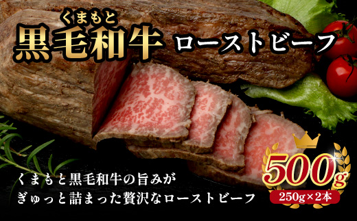 絶品! 熊本県産 黒毛和牛 ローストビーフ 500g 黒毛 和牛 100％ 国産 霜降り 赤身 ブランド牛 上質 ごちそう ロースト ビーフ 常備 冷凍 熊本県 113-0510