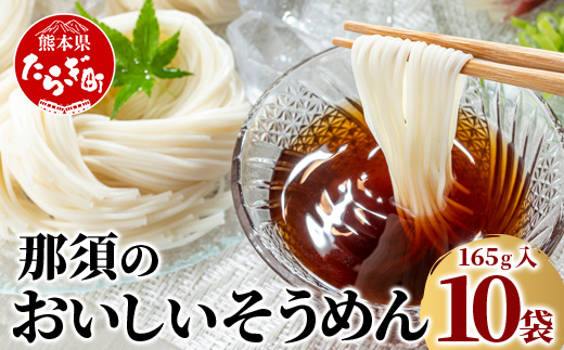 那須の おいしい そうめん 10袋（計1650g）【 涼 麺 冷やし ソーメン 夏 食欲増進 さっぱり 夏休みのランチ 】 076-0469