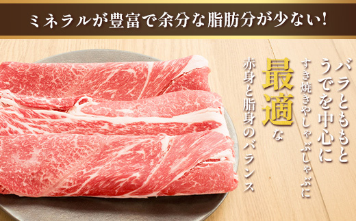 くまもとあか牛 すき焼き・しゃぶしゃぶ用 徳用 500g×2パック 計1kg すき焼き しゃぶしゃぶ あか牛 牛肉 ヘルシー すきしゃぶ 105-0518