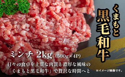 【大容量】熊本県産 黒毛和牛 ミンチ 2kg ( 500g ×4 ) 本場 熊本県 黒毛 和牛 ブランド 牛 肉 上質 くまもと 113-0505