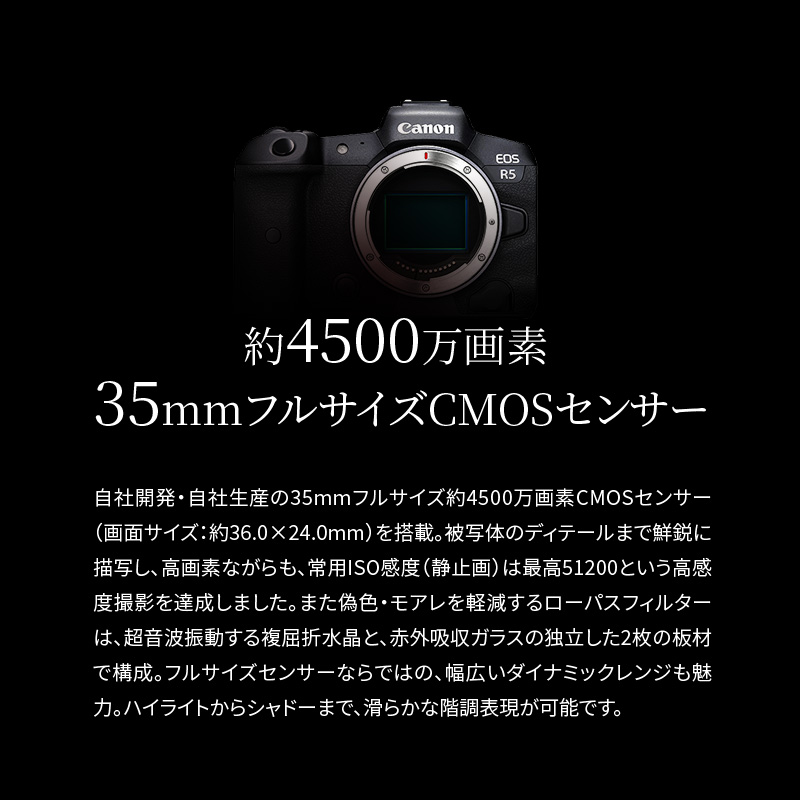キヤノンミラーレスカメラEOS R5・ボディー