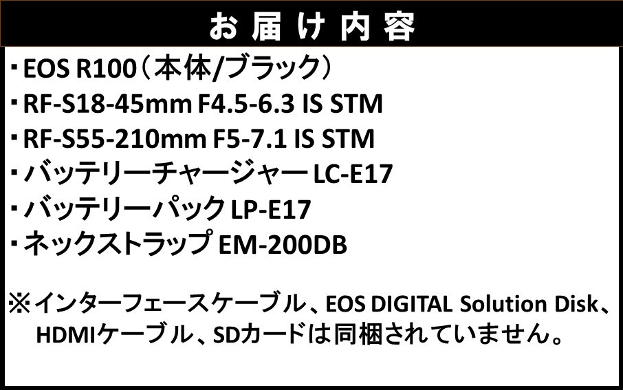 キヤノン ミラーレスカメラ EOS R100（ダブルズームキット18-45mm／55-210mm）_0034C ふるさとパレット ～東急グループの ふるさと納税～