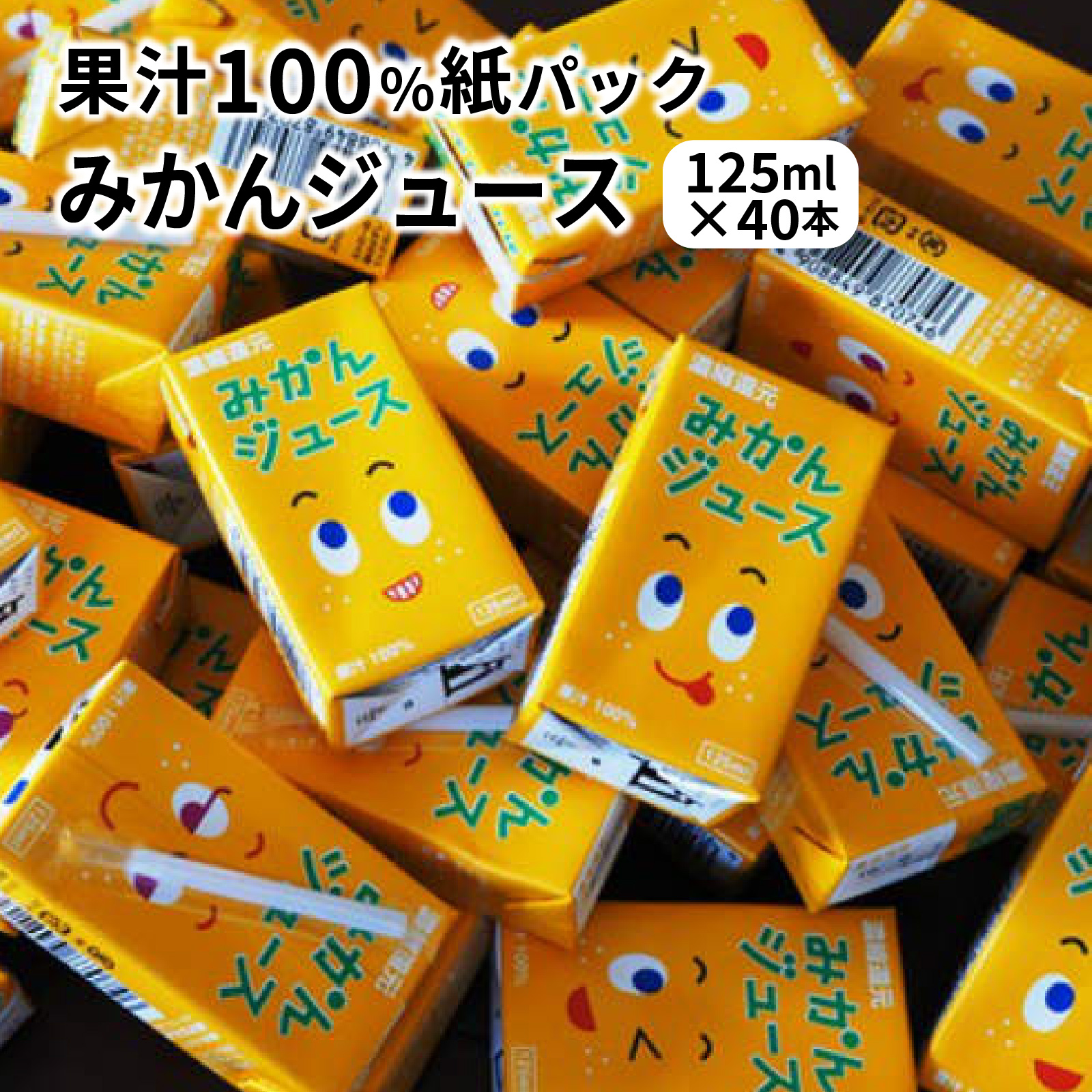 果汁100％紙パックみかんジュース125ml×40本 - ふるさとパレット