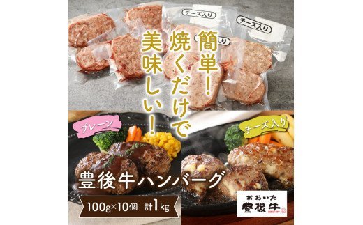 豊後牛ハンバーグ「プレーンとチーズ入り」1kg_1202R