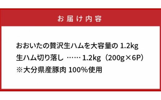 おおいたの贅沢生ハムを大容量の1.2kg‼_0245N