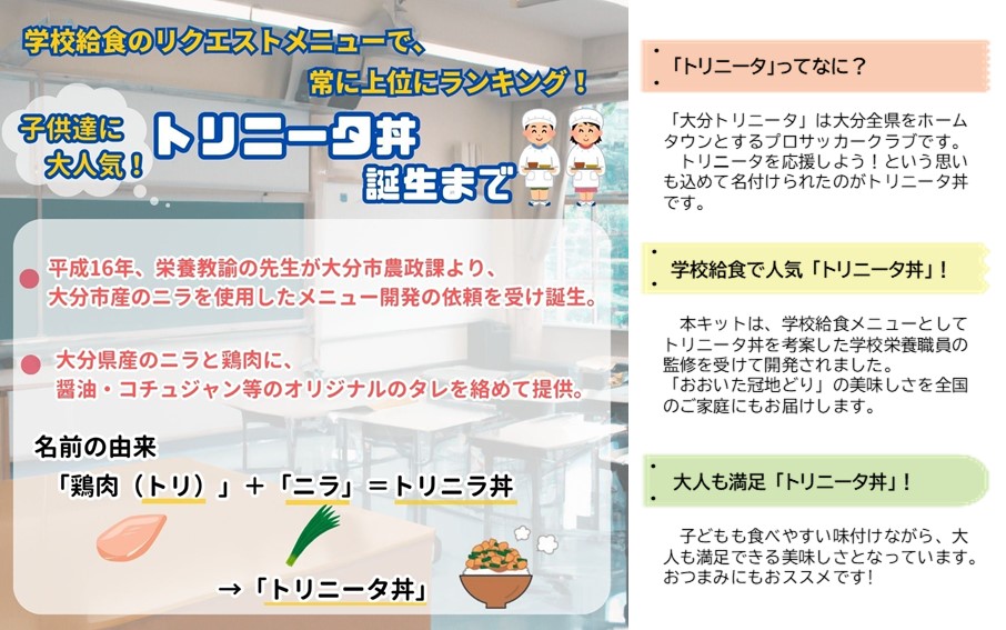 鶏の旨味とニラの香りが食欲をそそる「トリニータ丼キット」1食用×5袋_2474R