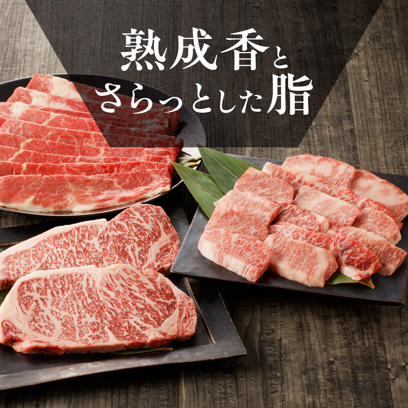 【豊後牛／お楽しみセット】 カルビ焼肉用 ＆ 赤身すき焼き用 & 霜降りサーロインステーキ_2186R