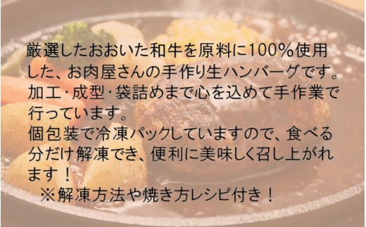 お肉屋さんの「おおいた和牛 生ハンバーグ」たっぷり1.6kg！（160g×10個）_2227R