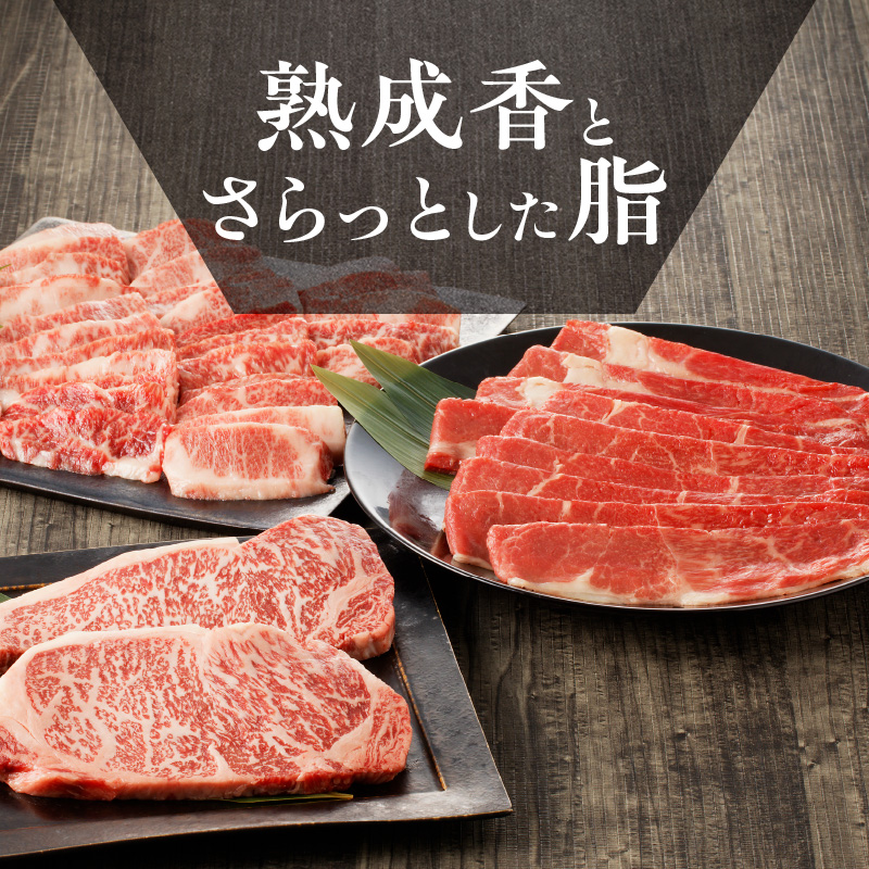 【豊後牛／満足セット】 カルビ焼肉用 ＆ 赤身すき焼き用 & 霜降りサーロインステーキ_2187R